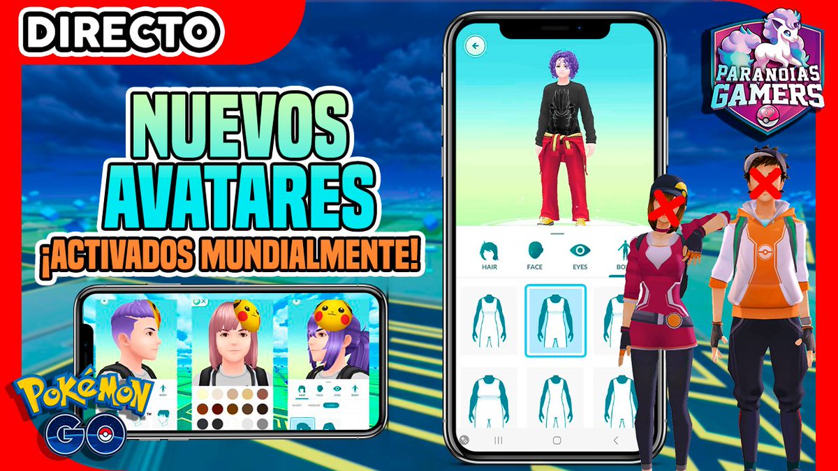 TEAM PARANOICO! Esperando en vivo la actualización de avatares para Pokémon GO: youtube.com/watch?v=dRUPGv… #PokemonGO