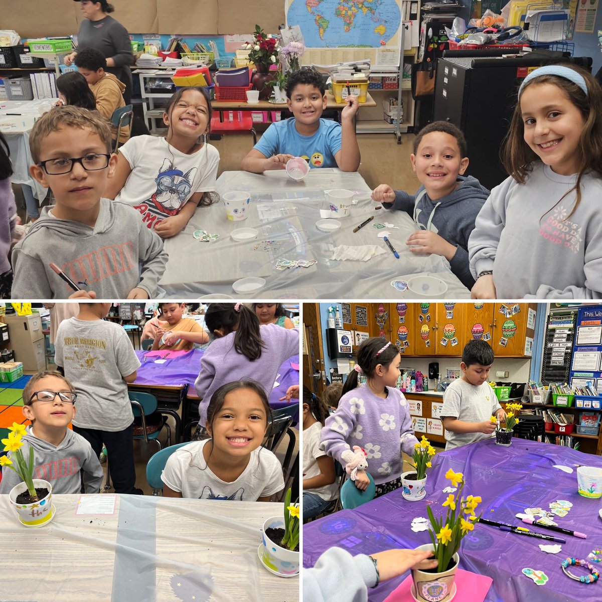 bichons42's tweet photo. Joyous moments abound as we celebrate spring, the earth, and being third graders in WH! Thank you to our very special class moms for all their creativity and passion! #WHe @WhufsdRams  @stellina8203 @CornwellAveES @Bridiekar @PatriciaScollo1 @msfine_10 @MsGiovanelli https://t.co/FHmJ5K07sa