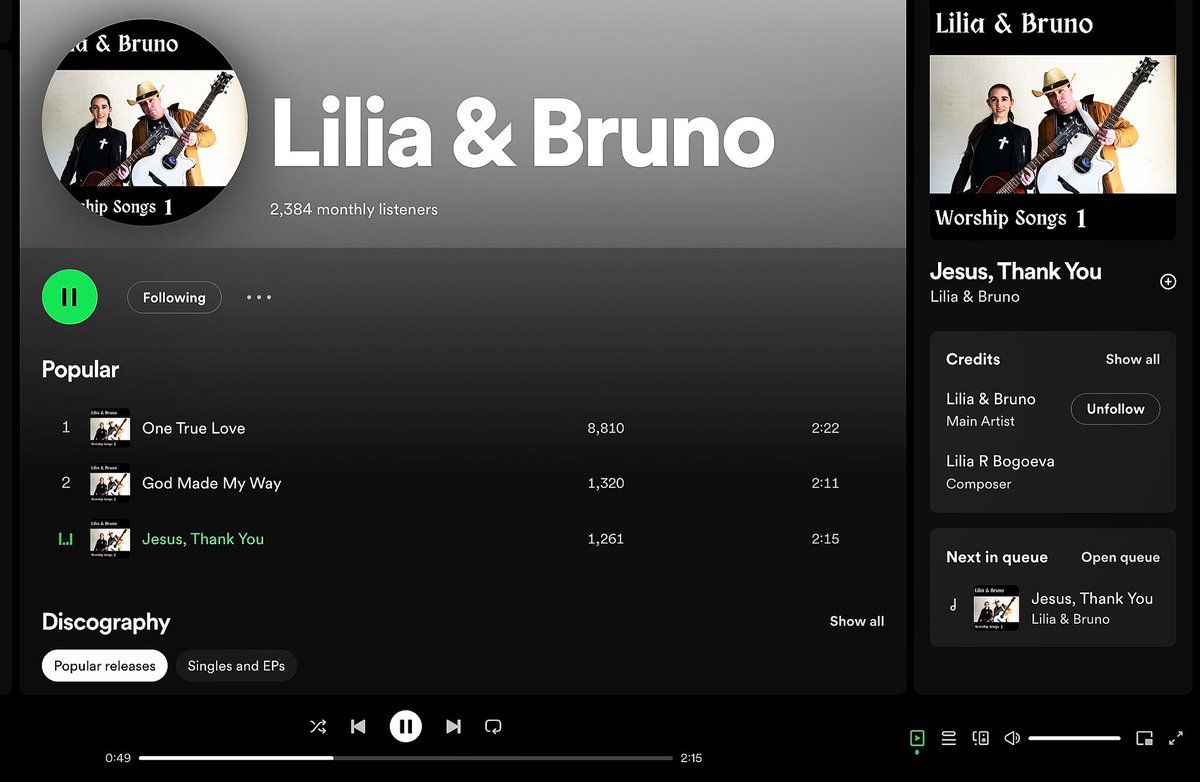 Stream us everywhere…#spotify #newalbum #release #liliaandbruno