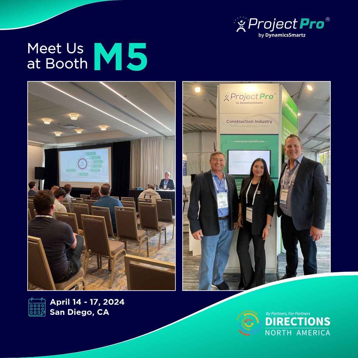 Gearing up for a successful Day 3 at the Directions North America event. Drop by booth no. M5 to say “hi” to our panel of experts – Shawn, Mary, and Ed – who can help you scale new heights in the construction industry and more with ProjectPro.

#DirectionsNA #MicrosoftDynamics365