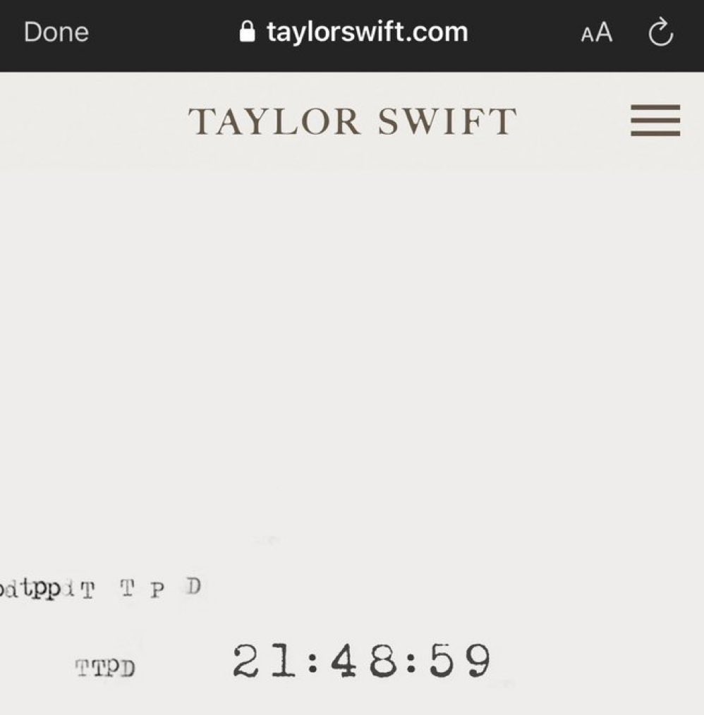 COUNTDOWN ON TAYLOR’S WEBSITE 🚨🚨🚨