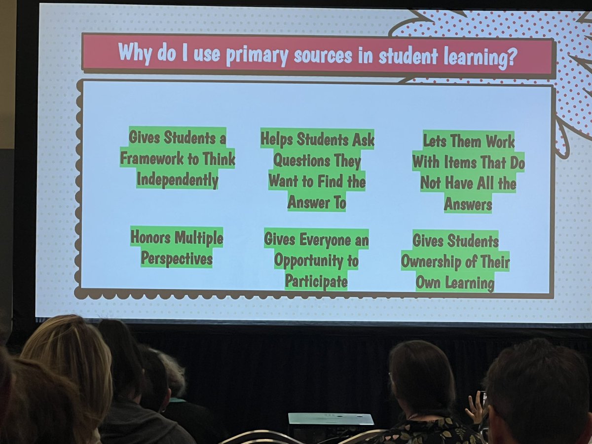 CRTxLA's tweet photo. Lots of great information on pairing primary sources with picture books and graphic novels! #txla24 https://t.co/SxM63TjQ8D