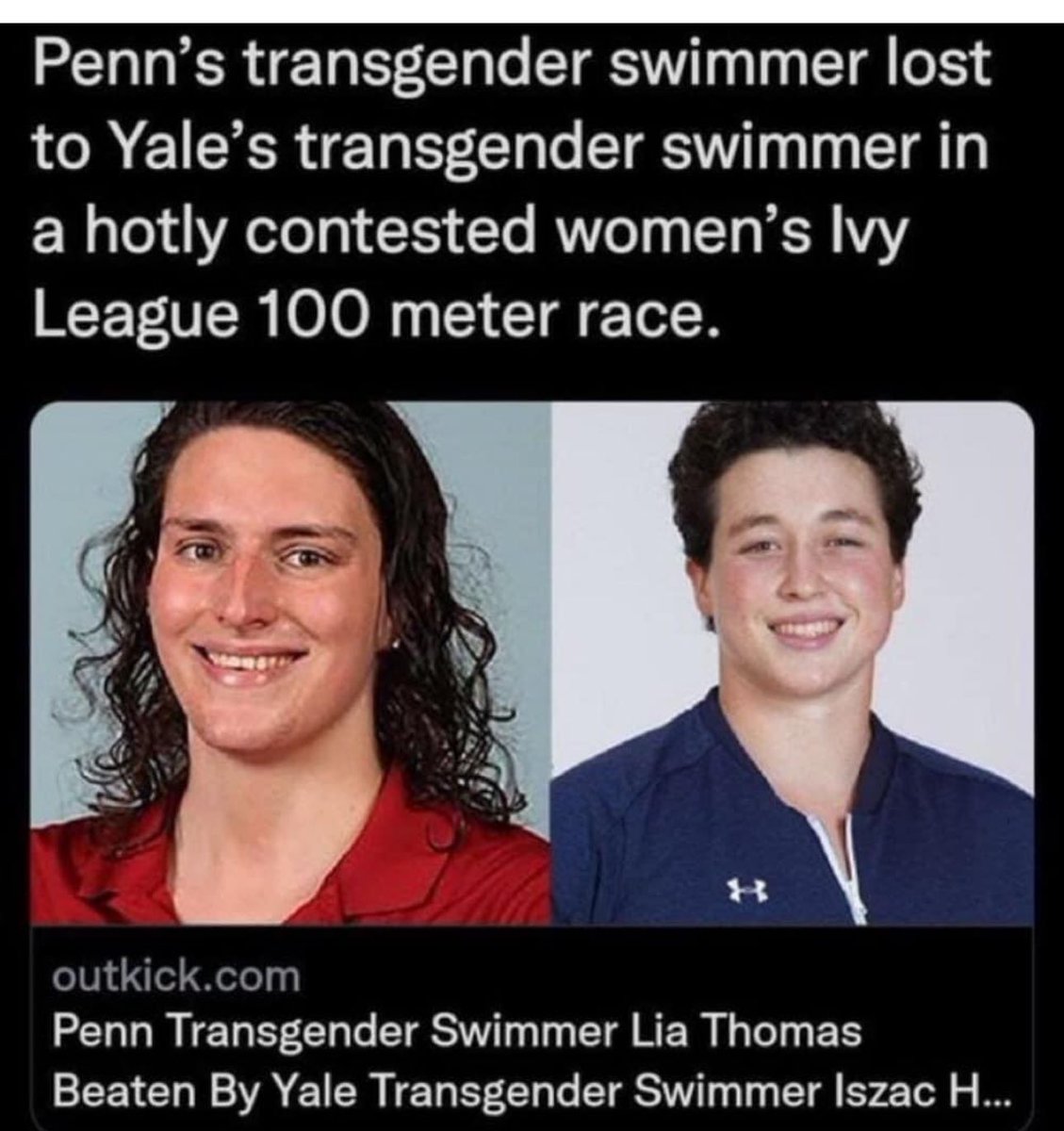 Couldn’t make this stuff up. The scriptures are pretty clear that if they won’t listen to reason He will send them over to their own carnal nature that inevitably destroys itself. Romans 1. If they want this so badly make a “trans” category. Leave men out of women’s sports!