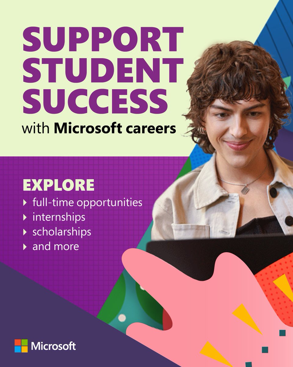 Help your #HigherEd students gain a competitive edge in the job market. 💪 Encourage students and recent graduates to jumpstart their search with #MicrosoftEDU and browse opportunities in business, engineering, design, and more: msft.it/6017YBQ5x