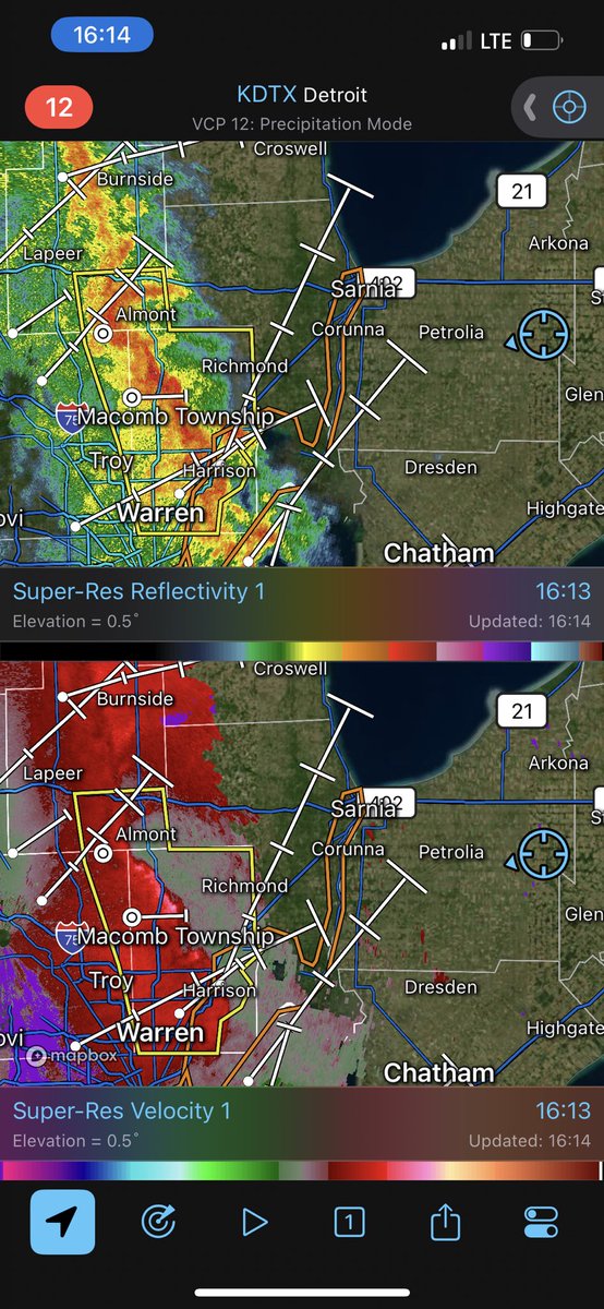 Setting up to intercept this line somewhere around Sarnia #onwx #onstorm @alluringstorms