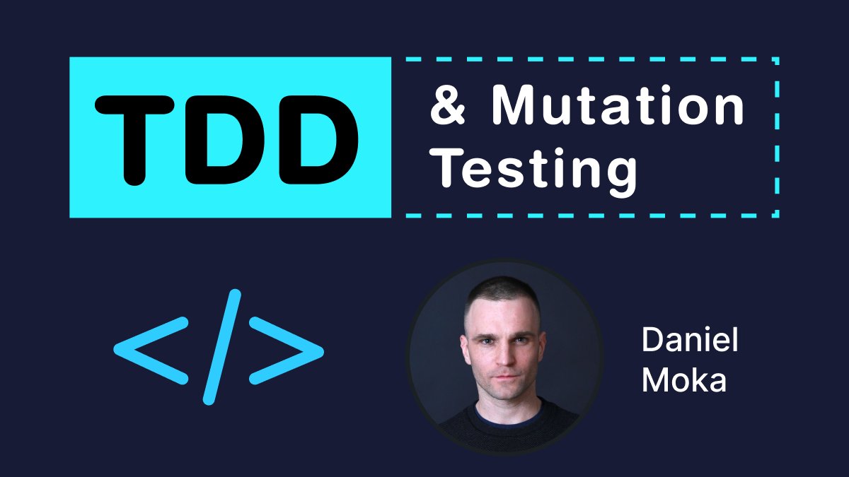 Code coverage is a misleading metric, there are no behaviors asserted. TDD is the ultimate solution because it leads to ~100% mutation score.

Watch @dmokafa on youtube.com/watch?v=k8mULw…

Thanks to Oliver Zihler & @ValentinaCupac for hosting.

#tdd #mutationtesting #techexcellence