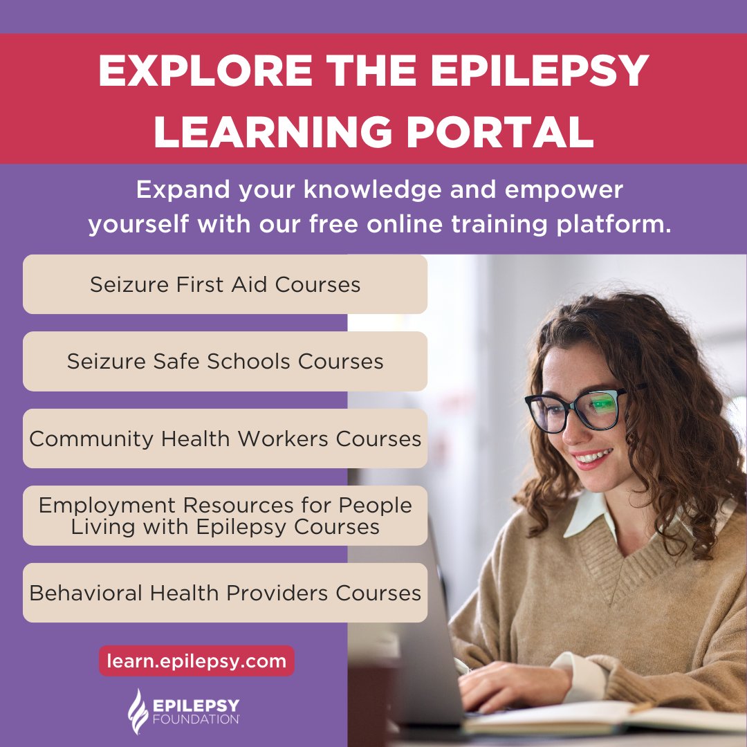 Unlock your potential and deepen your understanding of epilepsy with the Epilepsy Learning Portal! Dive into our comprehensive online trainings and gain valuable insights to empower yourself and your community. Start learning today! bit.ly/3PX1ScS