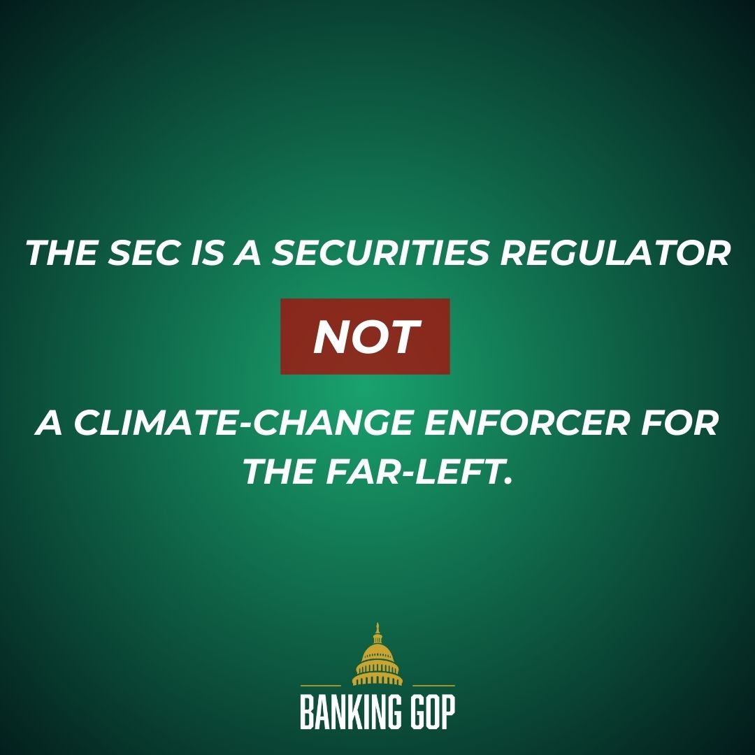 .@SECGov’s mandate is to protect investors, maintain fair and efficient markets, and facilitate capital formation. With its final climate disclosure rule, it’s doing more to advance the Biden administration’s far-Left climate agenda than it is to protect American investors.