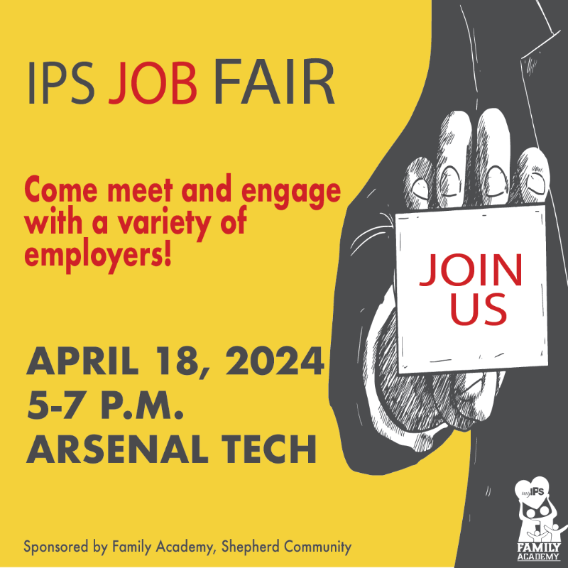 Join us TOMORROW, April 18th at @arsenal_tech for the IPS Job Fair! 👔💼

🔹 Open to all parents & students
🔹 Meet employers
🔹 FREE professional headshots
🔹 Free food & giveaways

Don't miss this opportunity to connect with employers and enhance your professional skills!