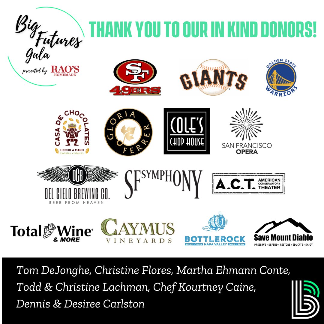 We're 2 days out from our annual Big Futures Gala! ✨ THANK YOU to our in-kind donors for their support. #BBBSBA #AnnualGala #CommunityEvent