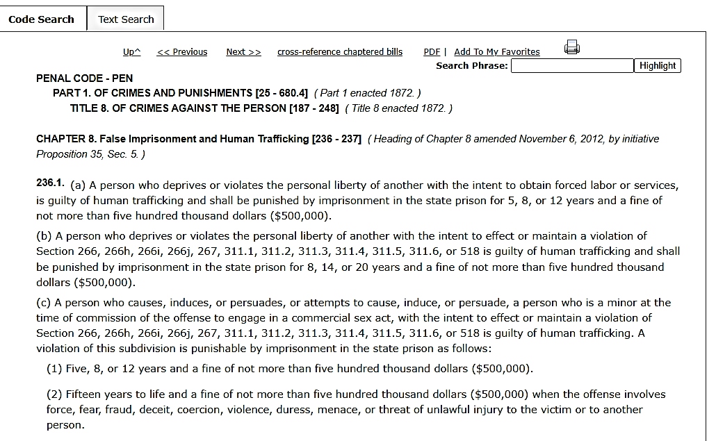 BallaxyIG's tweet photo. California Penal Code: 236.1(c)(2), Child Sex Trafficking is already a felony and has been for years. It carries Fifteen years to life.

With evidence, it can only be argued down to Five, 8, or 12 years, which would be (c)(1). But that's only if force, fear, fraud, deceit, coercion, violence, duress, menace, or threat of unlawful injury to the victim or to another person is not involved. But there's no Child Sex Trafficking situation where it wouldn't be (c)(2).

Democrats have not prevented a making child sex trafficking a felony with the rejection of a bill. But with something people hold dear to their hearts, such as the sexual abuse of child children being used, one must examine the rest of the bill to see what the  real reason for the uproar in regards to the Bill's rejection.