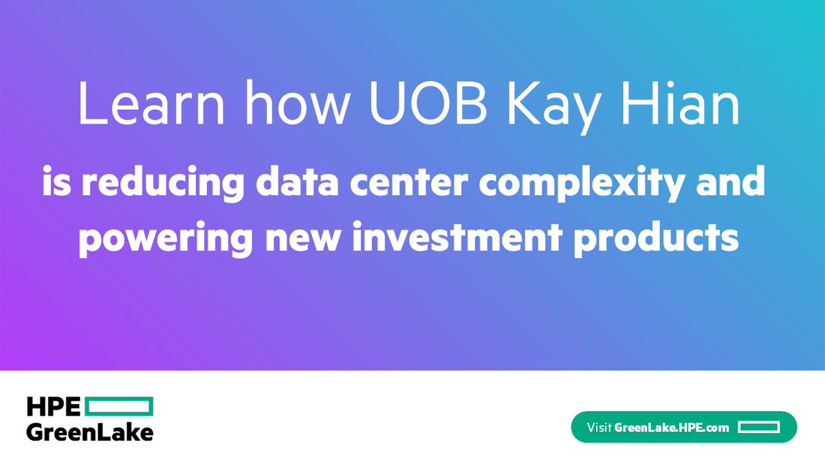 '#HPEAlletra #dHCI has empowered my team to punch above our weight. We have improved operational efficiency, reduced our data center footprint, and successfully deployed high-availability infrastructure to UOB Kay Hian’s sales and marketing teams.' hpe.to/6017by3wH