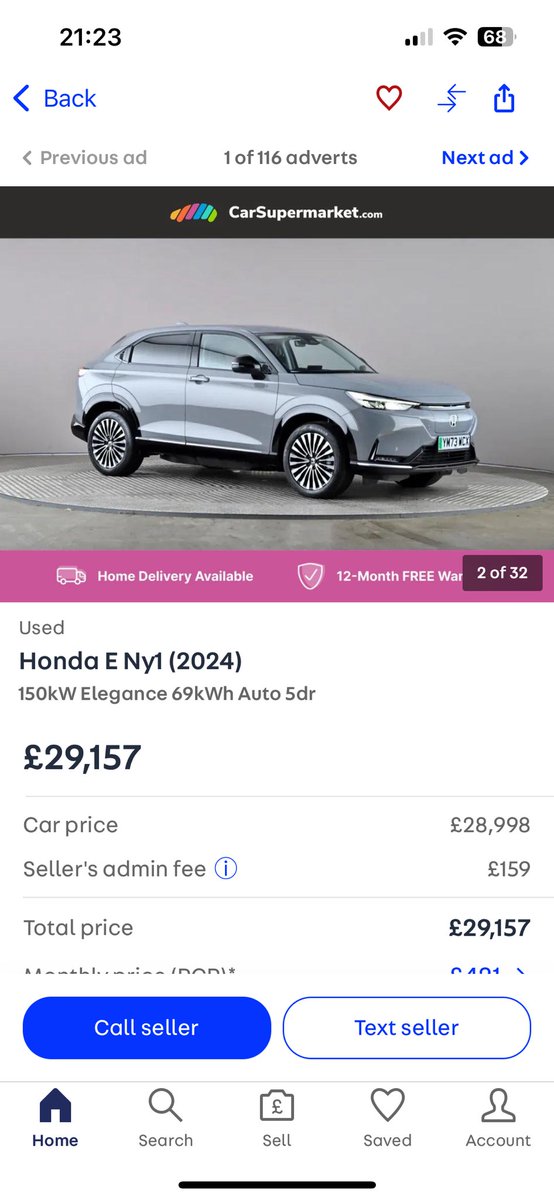 🚨Nearly New EV Alert🚨

2024 Honda E:Ny1 Elegance with only 500 miles covered for £29,157
🤩⚡️⚡️🤩 #EVdeals 

autotrader.co.uk/car-details/20…