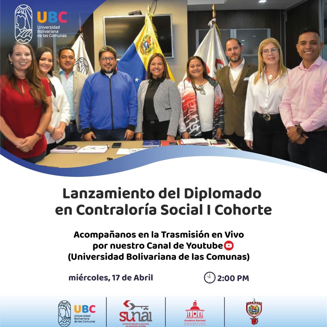 #Ahora ¡En Vivo por nuestro canal de YouTube! Lanzamiento del Diplomado en Contraloría Social, desde el Salón de Los Escudos de la Asamblea Nacional #Diplomado #ContraloríaSocial #UBC