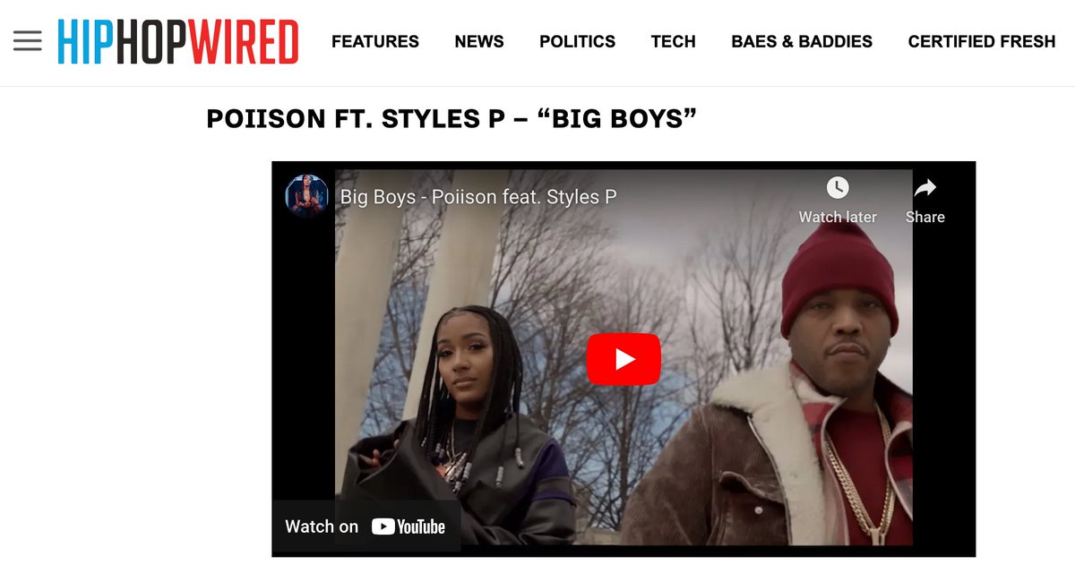 QuinelleHolder's tweet photo. 🔌 

@HipHopWired x #DailyVisuals [4.15.24] @poiison911 ft. @stylesp “Big Boys,” @paulwallbaby ft. @ThatMexicanOT_  “Covered In Ice” &amp; More!

https://t.co/VxtyVCvLXM https://t.co/WS0nKy18Z4