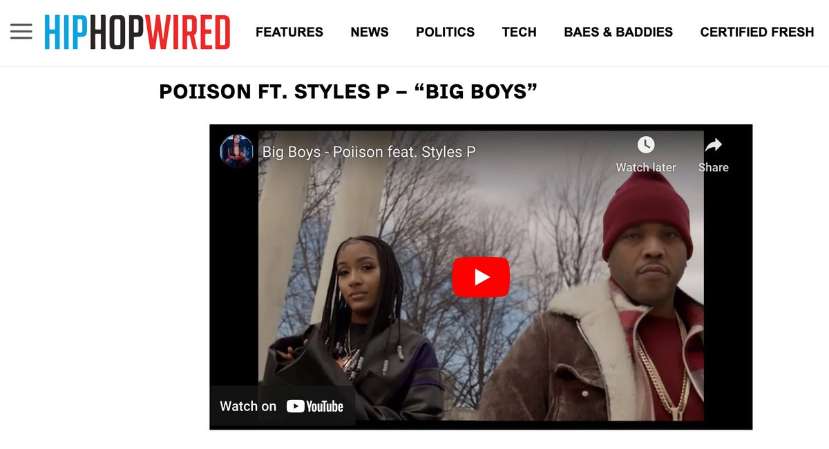 🔌 @HipHopWired x #DailyVisuals [4.15.24] @poiison911 ft. @stylesp “Big Boys,” @paulwallbaby ft. @ThatMexicanOT_ “Covered In Ice” & More! hiphopwired.com/2126139/keith-…