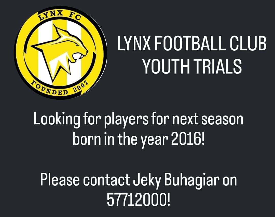 LYNX YOUTH🌟🌟 We are looking for players born in the 2016 to join our U8s youth team for next season💪 If you are who like to become part of our family or know someone who is looking for a team or would like more info please contact Jeky on 57712000. #weliveforever