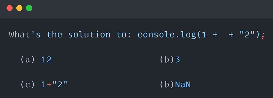 JavaScript challenge alert! Reply with the correct option for the below JavaScript code #javascript