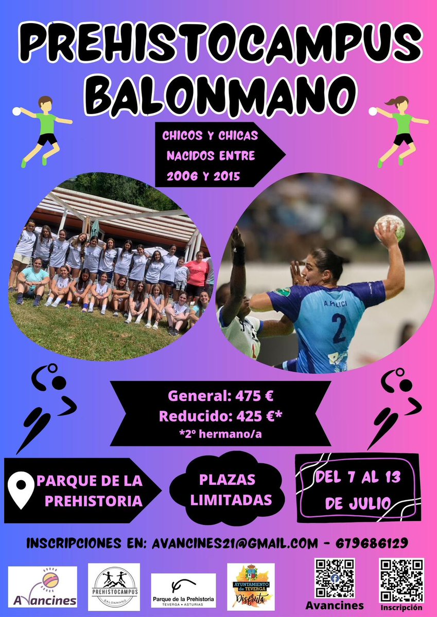 Este verano os animamos a participar en el Prehistocampus de balonmano que organiza Avancines, empresa que apoya a nuestro club. Además en la actividad participarán jugadoras de nuestro equipo como <a href="/AidaPalicio/">Aida Palicio</a> #lobas #CreoEnOviedo #yocreOBF