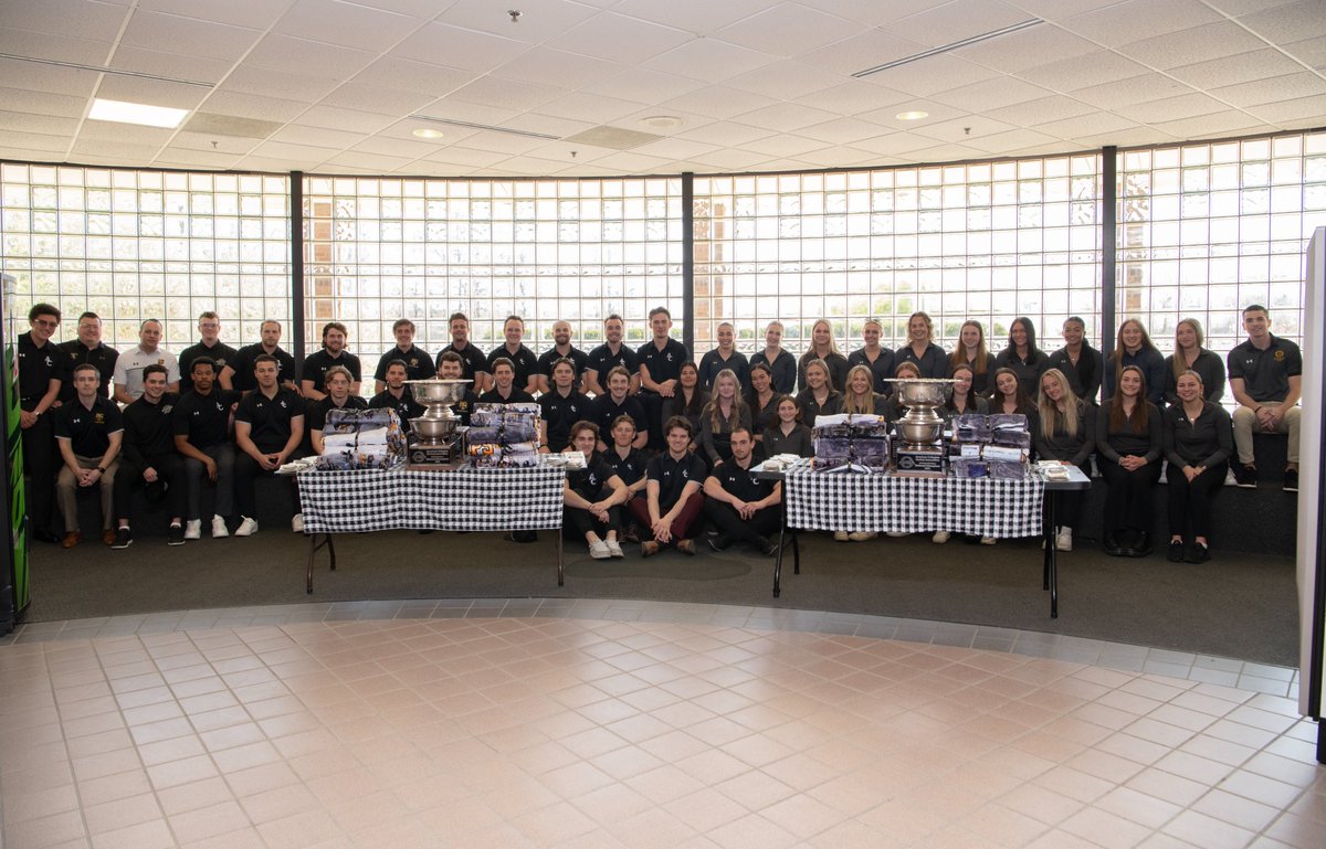 Yesterday we honored the @AdrianMD1Hockey and @AdrianWD1Hockey teams as Nationals Champions! This season was the third title for the men's team and first for the women. The women's championship is the first National Championship by a women's team in Adrian College history!