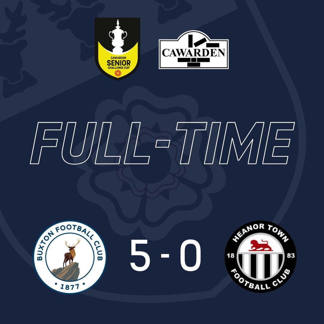 FULL TIME ⌚ @Buxton_FC are Derbyshire Senior Challenge Cup winners once again! The Bucks put on quite the performance as they overpowered @HeanorTownFC 5-0. Trophy presentation to follow! #DCFACountyCups 🏆