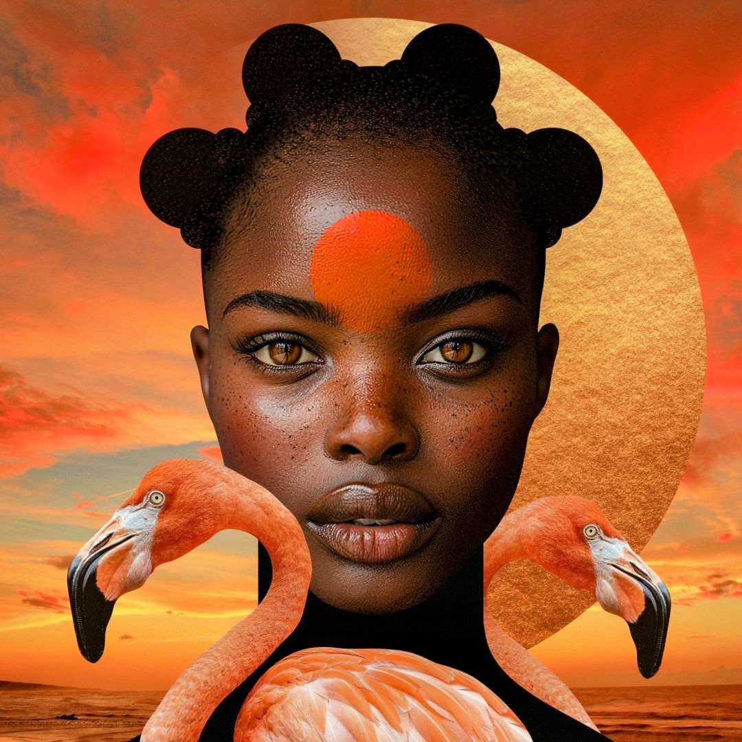 'In nature's embrace, she blooms,
A woman's grace, as sunlight looms.
Petals of elegance, a tranquil art,
Harmony woven, a masterpiece at heart'. 

The Art of Carlos Fama also known as IG Fama

#IGFama #mixedmedia  #contemporaryblackart #pimplesartplatform