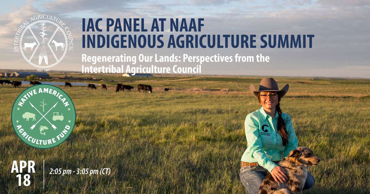 Join us at NAAF's Indigenous Agriculture Summit with our very own Chief Strategy Officer Kelsey Scott as the keynote speaker! Hear from members of IAC's Stakeholder Services team on a virtual panel. APRIL 18 2:05 pm - 3:05 pm. Registration link: ow.ly/UGk350Rixig