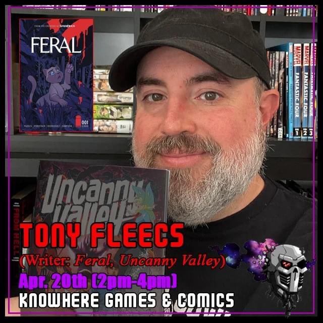 Catch me at @KnowhereGC in San Marcos this Saturday 4/20! I’ll be signing and sketching from 2pm to 4pm!

#comicbooks #newcomics #feralcomic #uncannyvalley #imagecomics #boomstudios #straydogs #straydogscomic
