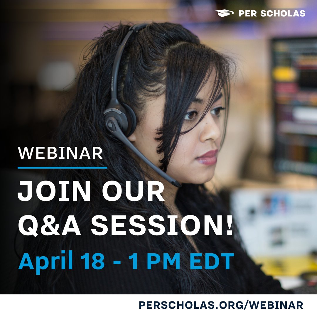 Do you have questions about our no-cost IT training? Join our live Q&A session on April 18 - 1 PM EDT! 🖥️ Ask questions to our expert team & learn more about Per Scholas before starting your tech career journey with us. Register now! perscholas.org/webinar #Webinar