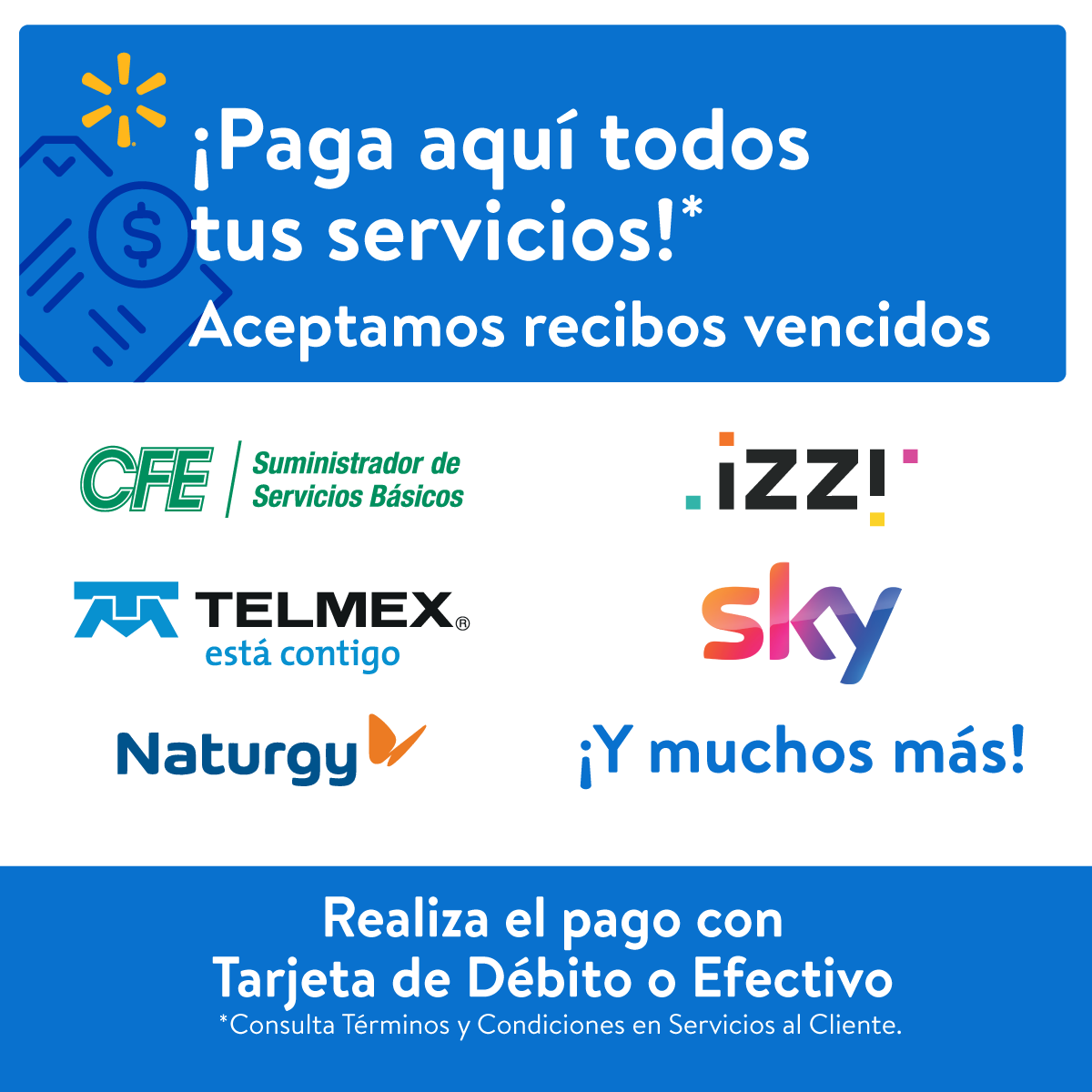 En #Walmart te damos la atención y facilidad de realizar todos tus pagos en un solo lugar.