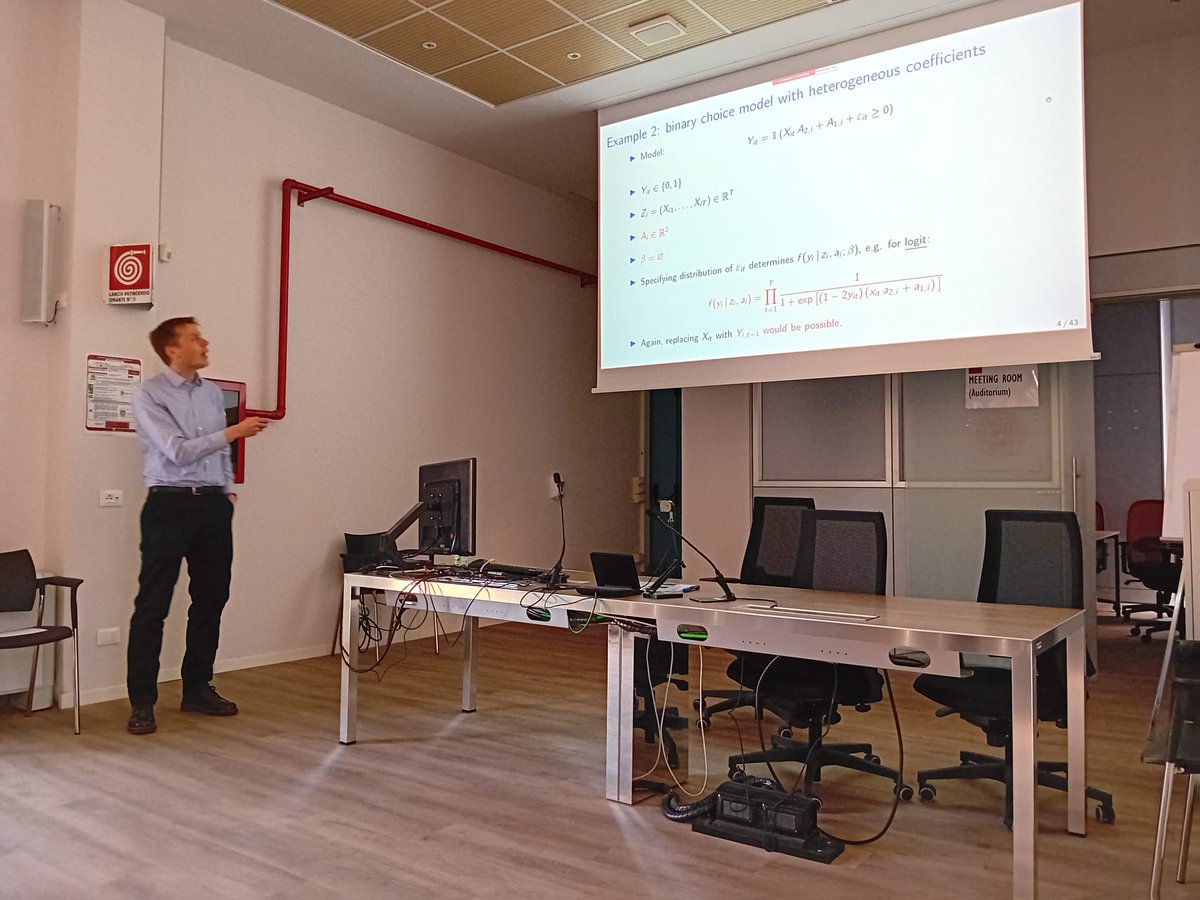 Luca Fanelli (@lucafanelli5) on Twitter photo Great seminar on "Bounds on Average Effects in Discrete Choice Panel Data Models" by <a href="/WeidnerEcon/">Martin Weidner</a> at <a href="/DSE_Unibo/">DSE UniBo Economics</a>
Thank you Martin! Great seminar on "Bounds on Average Effects in Discrete Choice Panel Data Models" by <a href="/WeidnerEcon/">Martin Weidner</a> at <a href="/DSE_Unibo/">DSE UniBo Economics</a>
Thank you Martin!