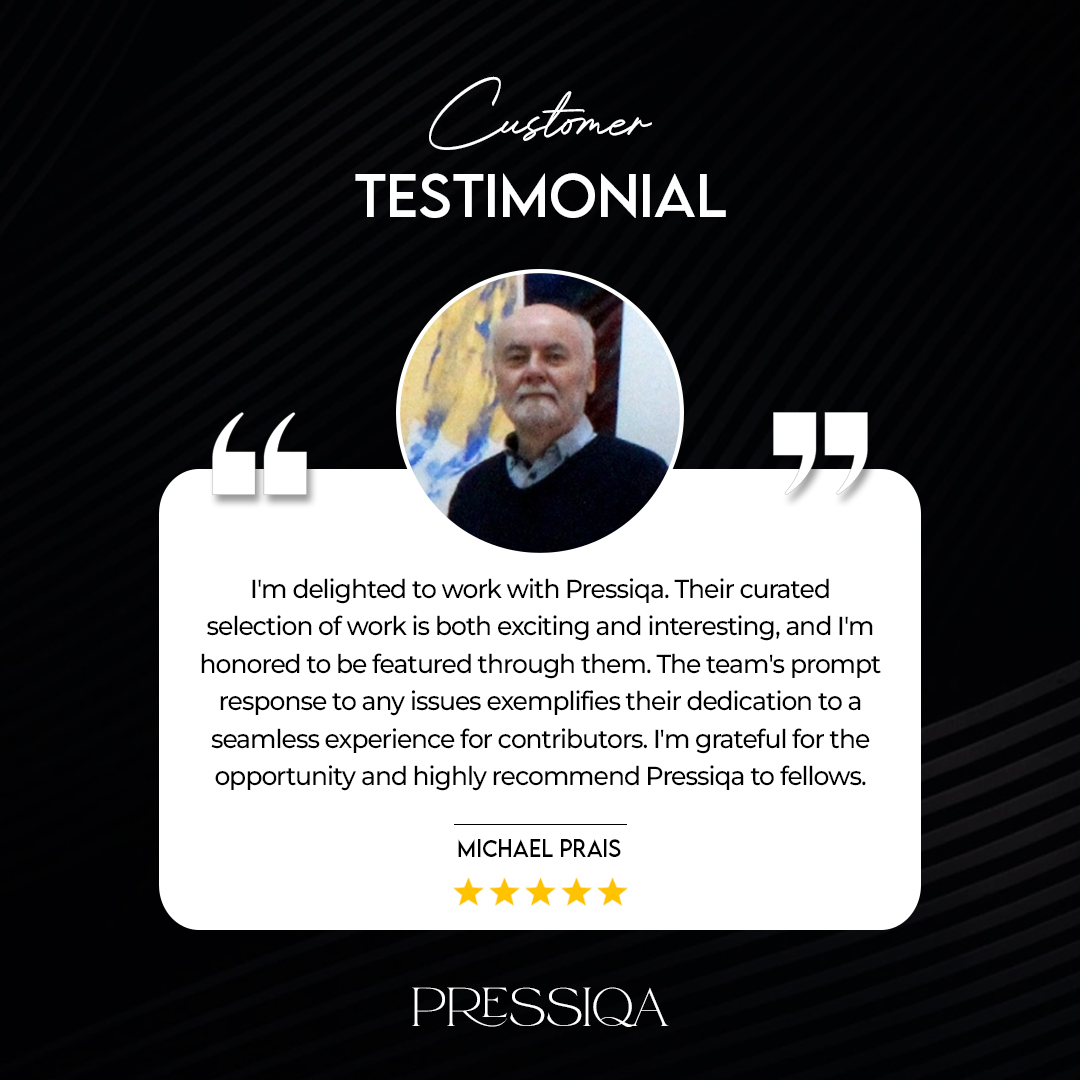 Thrilled to receive such heartfelt praise from the talented artist Michael Prais. Thank you, Michael, for your kind words!

Want your talent to reach wide audiences? Get in touch with us today.
#Pressiqa
#PRAgency 
#ArtistAppreciation 
#ClientTestimonial 
#ArtPromotion