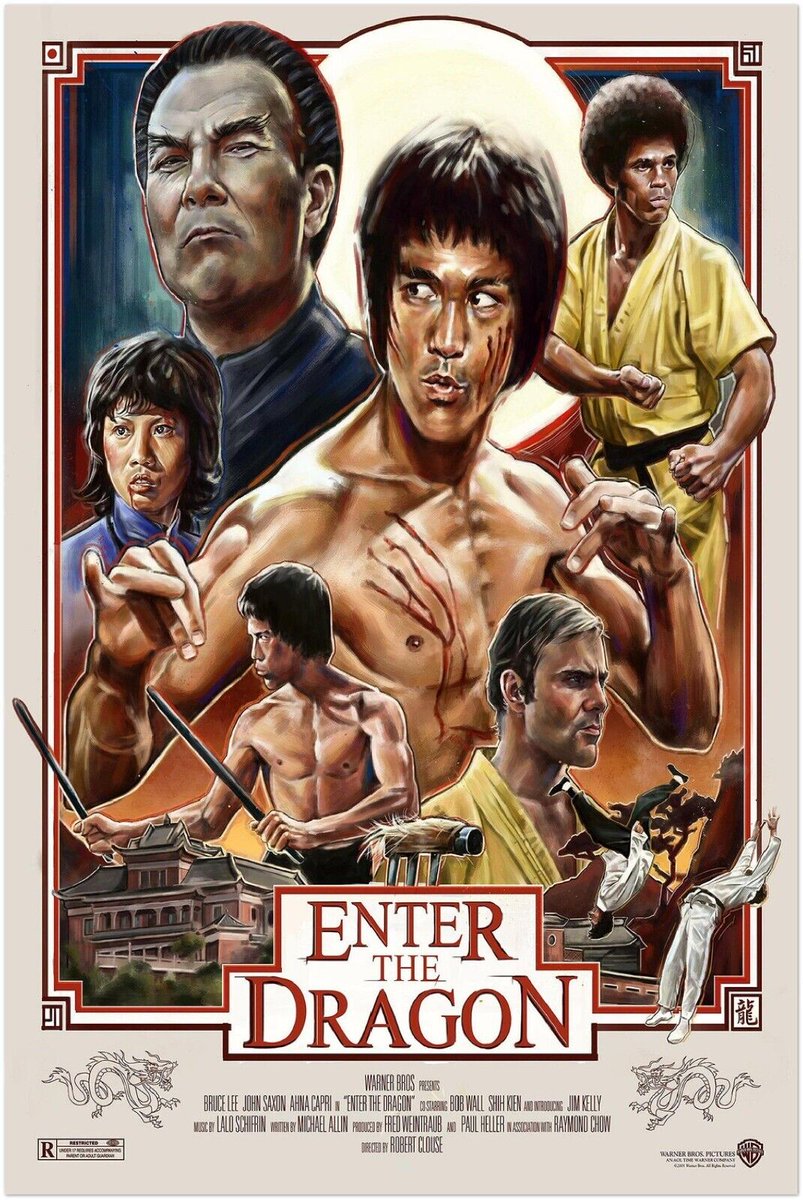 I've only seen two #martialartsfilms in all of my life. The first was #CrouchingTigerHiddenDragon and more recently, the 1973 #BruceLee movie #EnterTheDragon  which is in the #NationalFilmRegistry. It's on #BounceTV (CH 7.2 in #Detroit/#yqg) tonight at 6 p.m. #JohnSaxon #JimKelly