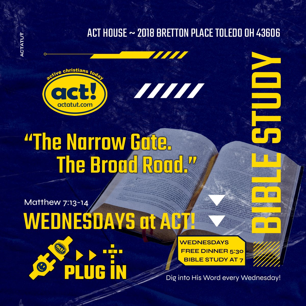 actatut's tweet image. TONIGHT AT 7! Jesus and scripture itself make it clear that we only have two options when it comes to eternity: heaven or hell. So, what will we do about it? Which have we chosen? Are we concerned about those who have missed the gate? Study Notes: bible.com/events/49245710