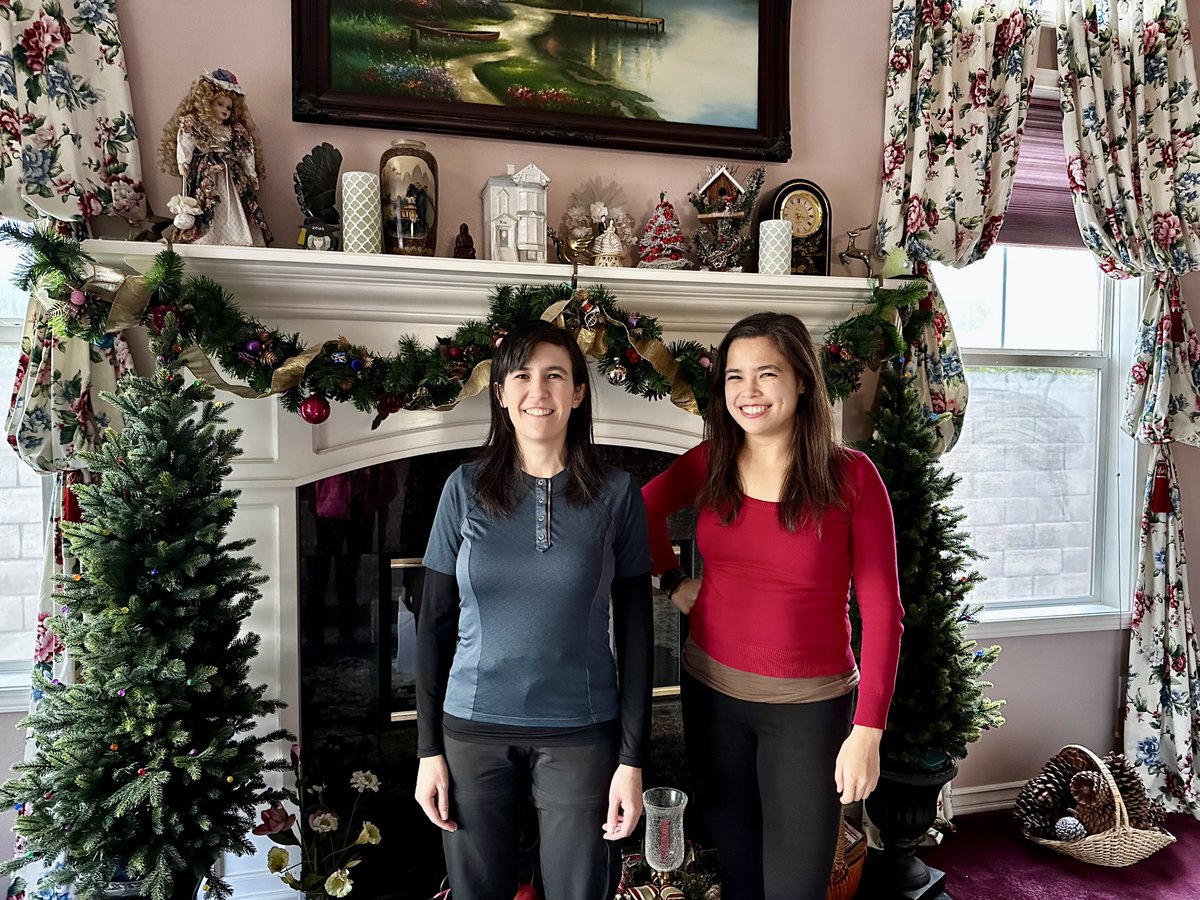 @sabrinastronomy @malena_rice Here is a picture of @malena_rice and me at our parents' house, which looks festive regardless of reason and season! Sending joy and laughter to wherever you are!