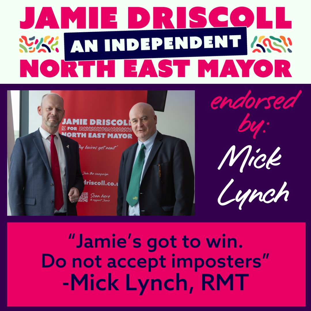 Thanks to Mick Lynch, @RMTUnion and @RMTNorthEast for their continued support. Solidarity.