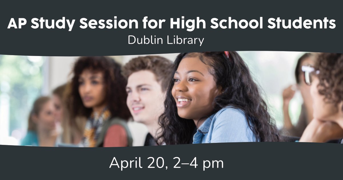 Is your teen currently taking an #APClass? Our AP Study Session series at #DublinLibrary will review sections of the class materials, review each unit's content, and share tips and tricks! Join our first workshop on Sat., April 20 as we discuss AP Science! bit.ly/3wXRL0L
