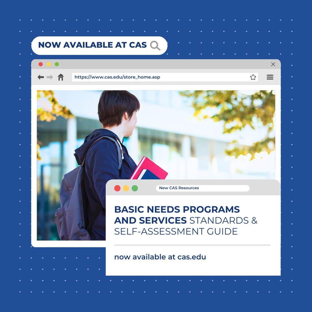 New CAS resource now available: Basic Needs Programs and Services Standards & Self-Assessment Guide! Get your copy in the CAS store: store.cas.edu/basic-needs-pr…

#highereducation #studentaffairs #studentlife #studentsuccess #highered #basicneeds