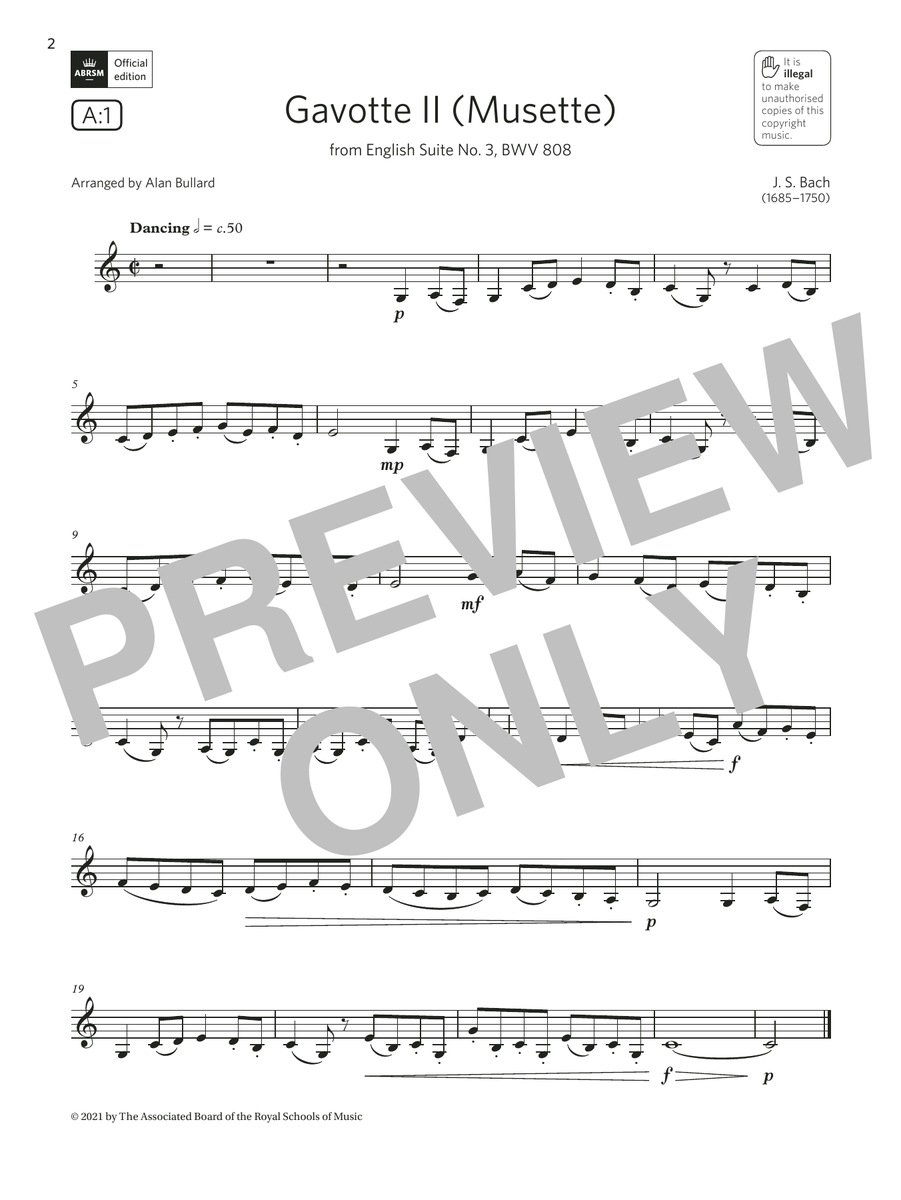 Johann Sebastian Bach Gavotte II (from English Suite No. 3) (Grade 2 List A1 from the ABRSM Clarinet syllabus from 2022) Sheet Music Notes freshsheetmusic.com/johann-sebasti… #johannsebastianbach #music #piano
