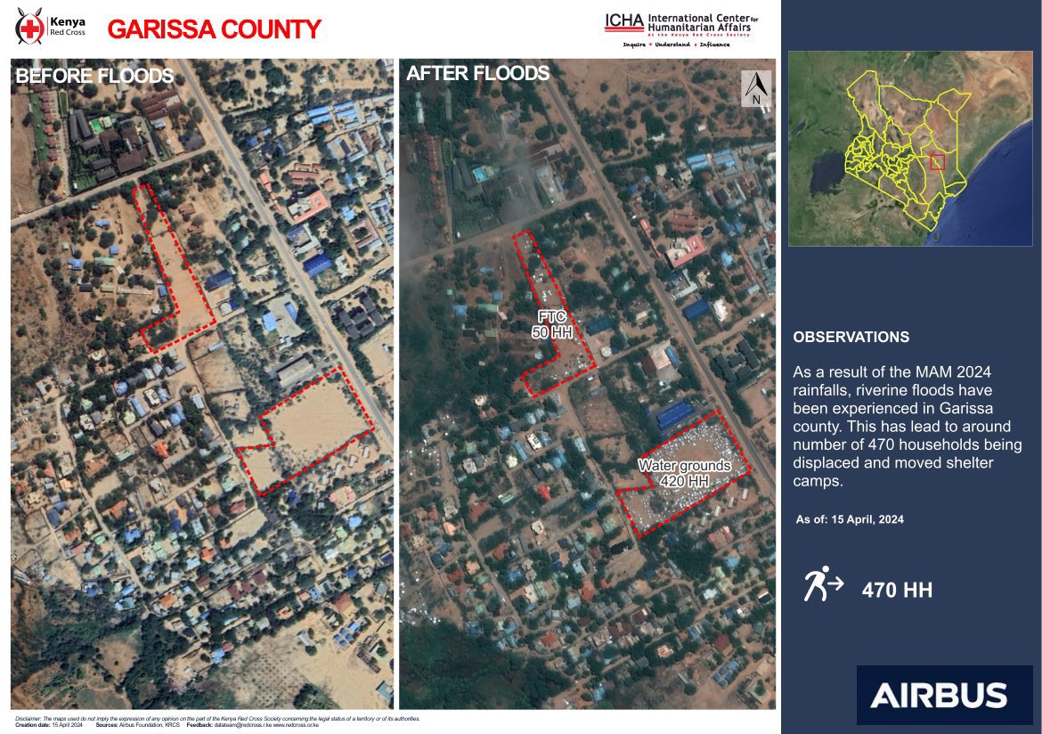 FLOODING ALERT! @kenyaredcross is ready to discharge it's auxillairy role to government in disaster management. More families seeing refuge in displacement camps. Our response teams in all branches are active supporting communities reach safer grounds.