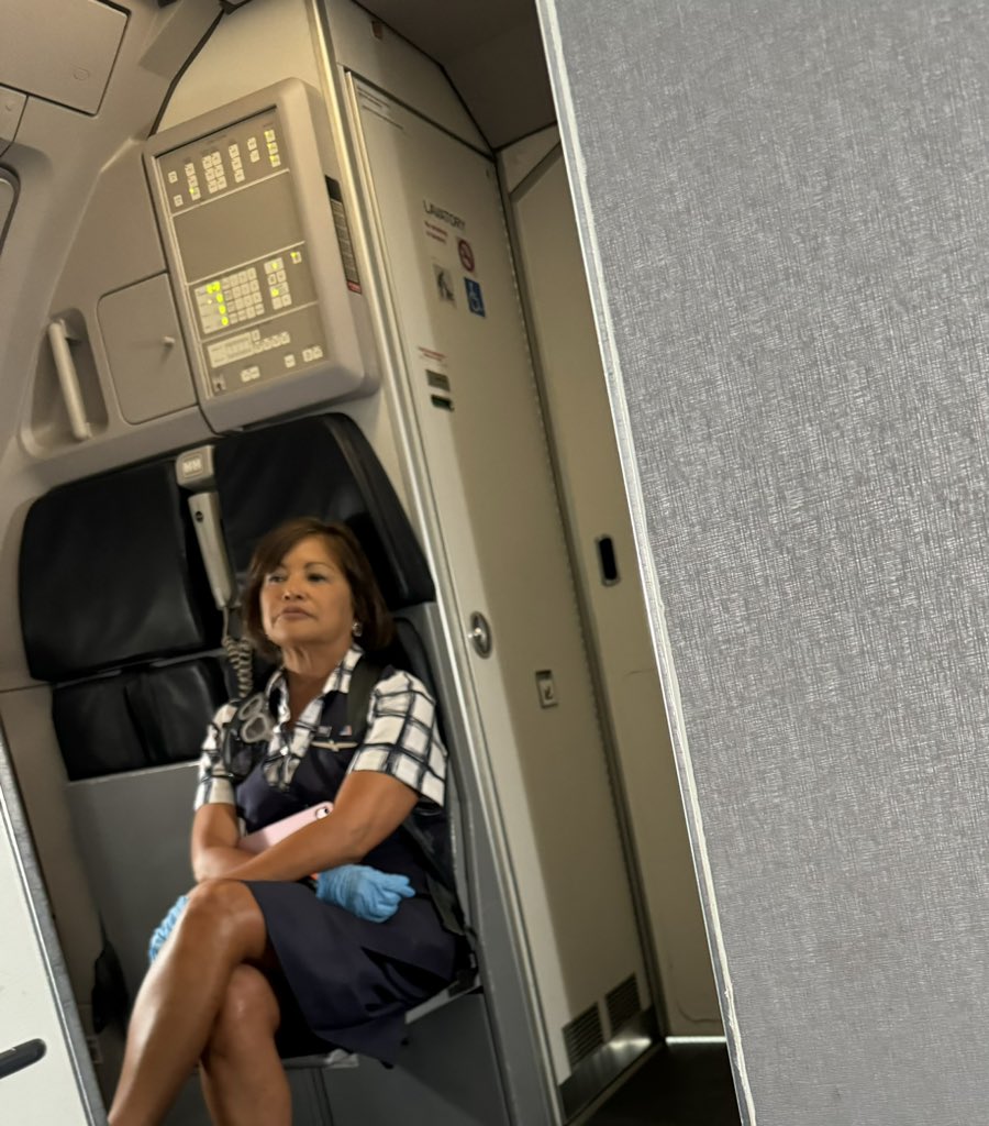 LionessInspire's tweet photo. @AmericanAir flying first class with two kids under 3 seats 1D and 1F. Your stewardess intentionally handed out snacks to everyone else in first class skipping over us then sitting down bc the seatbelt sign was on - only it was on when she started! Appalling treatment! https://t.co/hVsVevkKQe