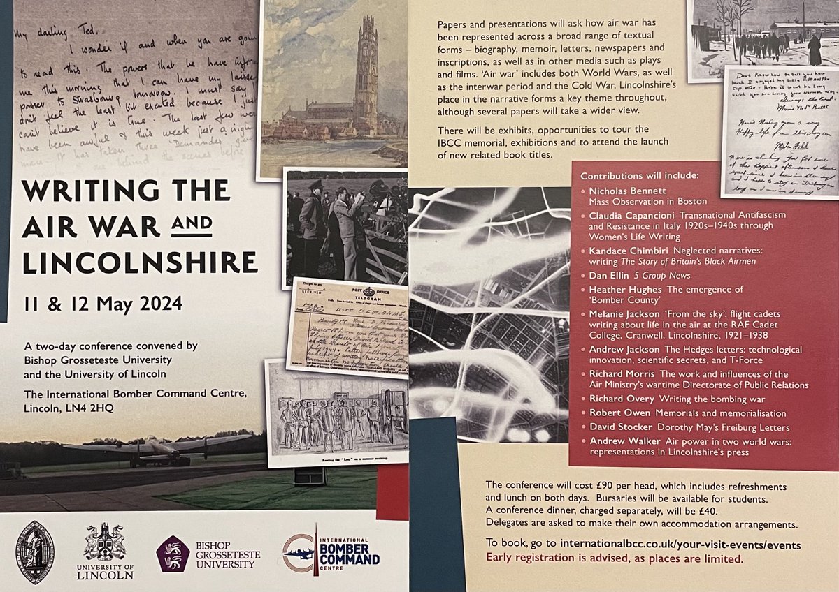 ‘Writing the air war and Lincolnshire’, a conference upcoming ⁦@BGUHistory⁩ ⁦@BGUEnglish⁩ ⁦@LincolnRecSoc⁩ ⁦@unilincoln⁩ ⁦@IntBCC⁩