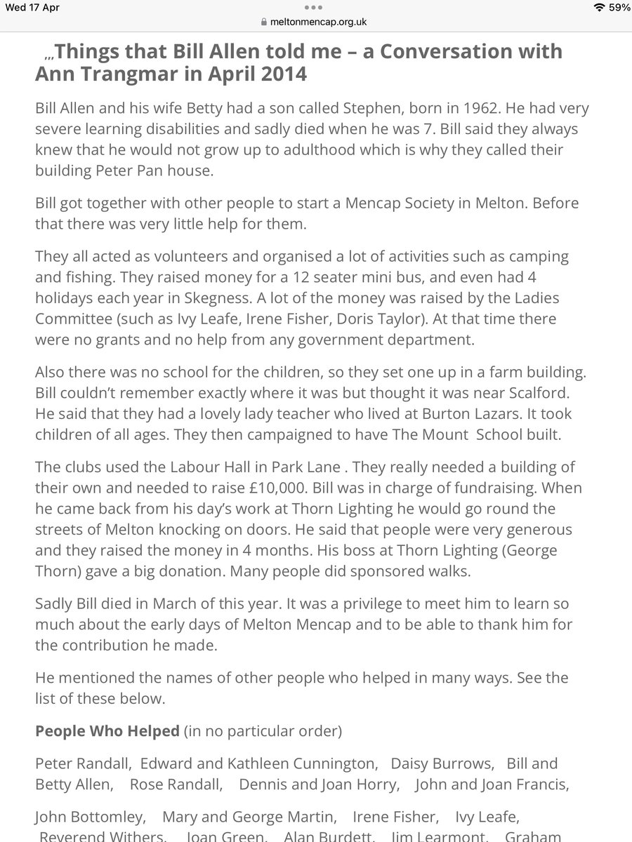 Allover the country, under beds and in cupboards, buried on old hard drives are snippets of the #alt #history of #LearningDisability in this country; example here from a local #Mencap affiliated  group. Note: the group came first this is bottom up stuff. These stories are