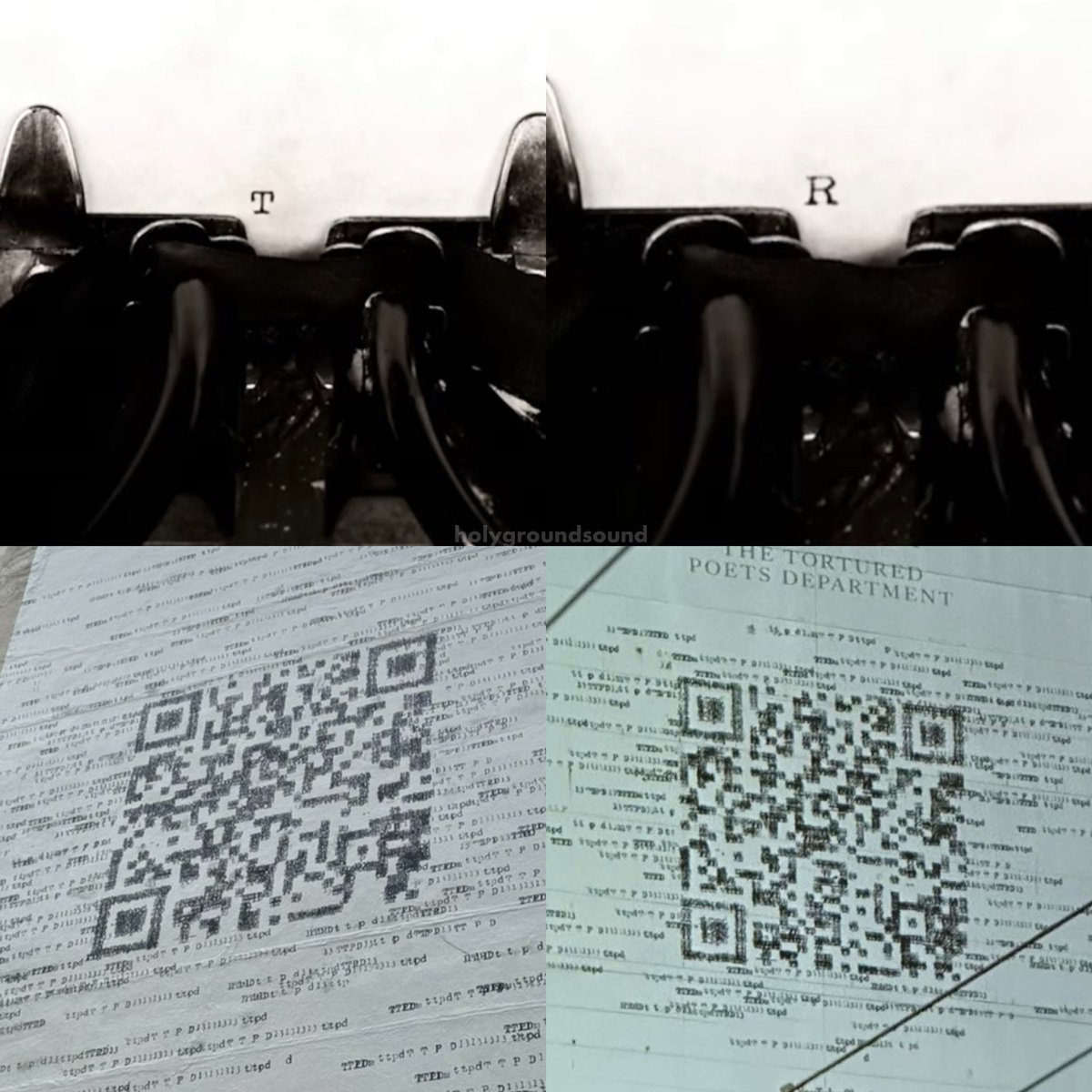 holygroundsound's tweet photo. so taylor swift rlly had qr codes displayed all over the world &amp; had each code lead to a yt short cryptically typing out one letter &amp; when you put all those letters together you got “forafortnight” which as a url leads you to a countdown on her site…. WHAT?! SHES CRAZY. #tsttpd https://t.co/qo3b0DRriF