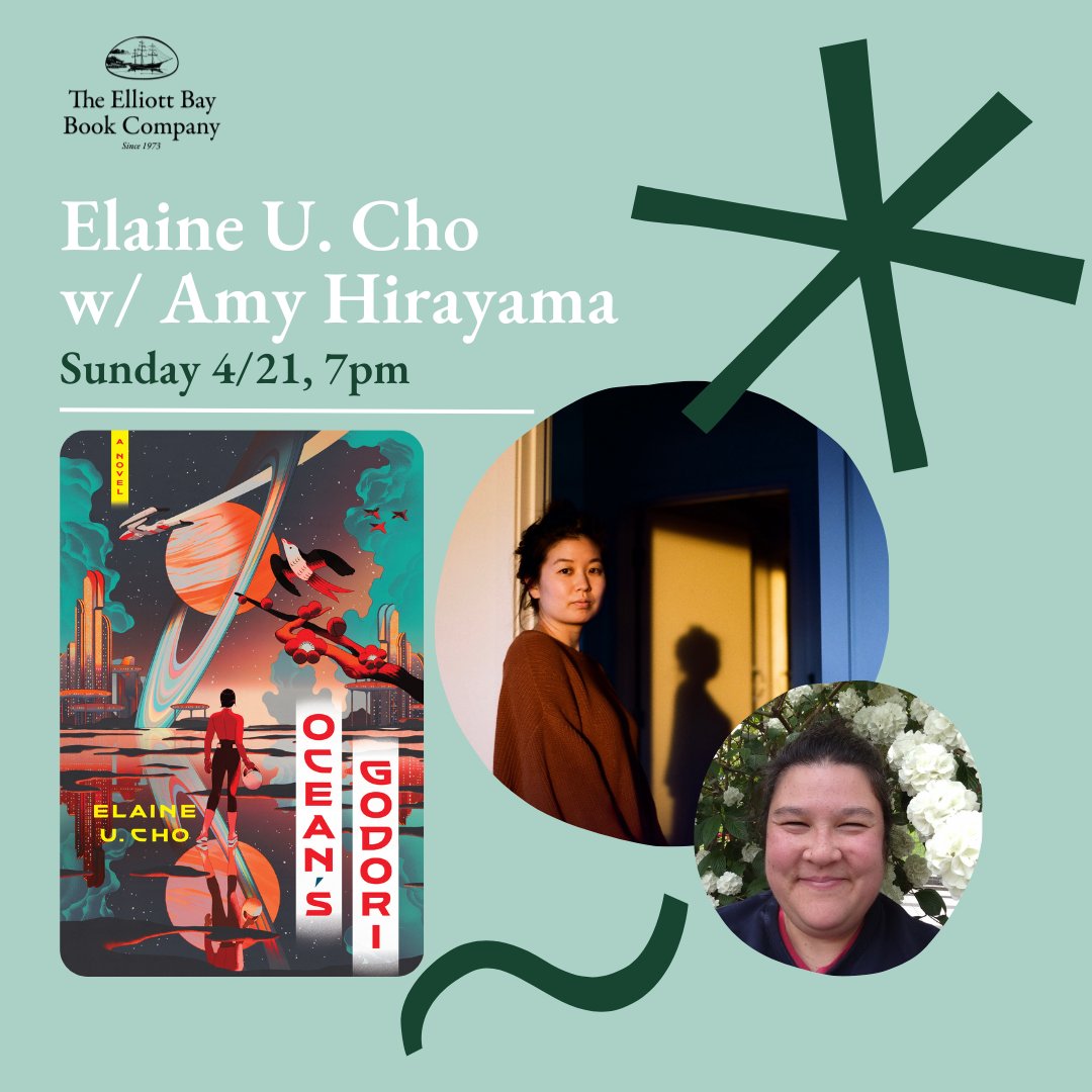 On Sunday 4/21, former EBBC bookseller and current @ShelfAwareness associate editor @elaineucho joins us to celebrate her debut novel, Ocean's Godori! She will be joined by @AmyHirayama . This book is also the inaugural print from @zandoprojects so it's a party all around! 🎉