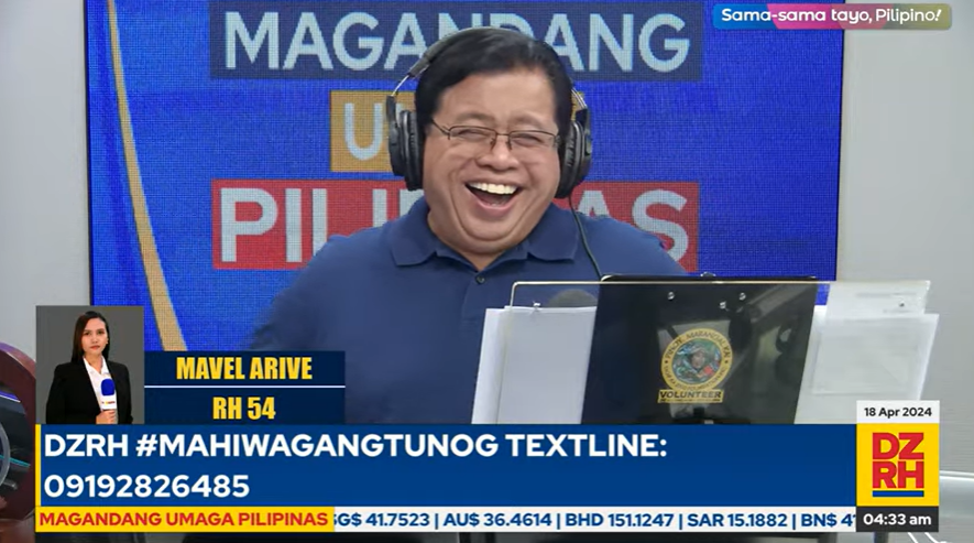 dzrhnews's tweet photo. Nahulaan mo na ba ang #MahiwagangTunog? Halina't makinig sa mga ibibigay na clue ni Tunog Master @mavsarive 

#MagandangUmagaPilipinas
#SamaSamaTayoPilipino

WATCH: https://t.co/bQZTdfvUPy https://t.co/N5oD4GwRRl