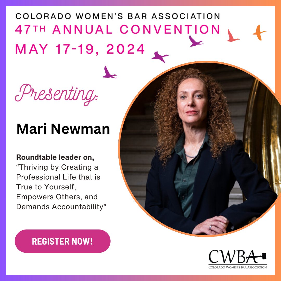 ColoWomensBar's tweet photo. Excited to welcome @MariForJustice, roundtable leader, for a discussion on thriving professionally while staying true to yourself, empowering others, and embracing accountability. Join us!

#Accountability #Empowerment

Secure your spot: https://t.co/gx6AQJj482 https://t.co/LvRskzwQbZ