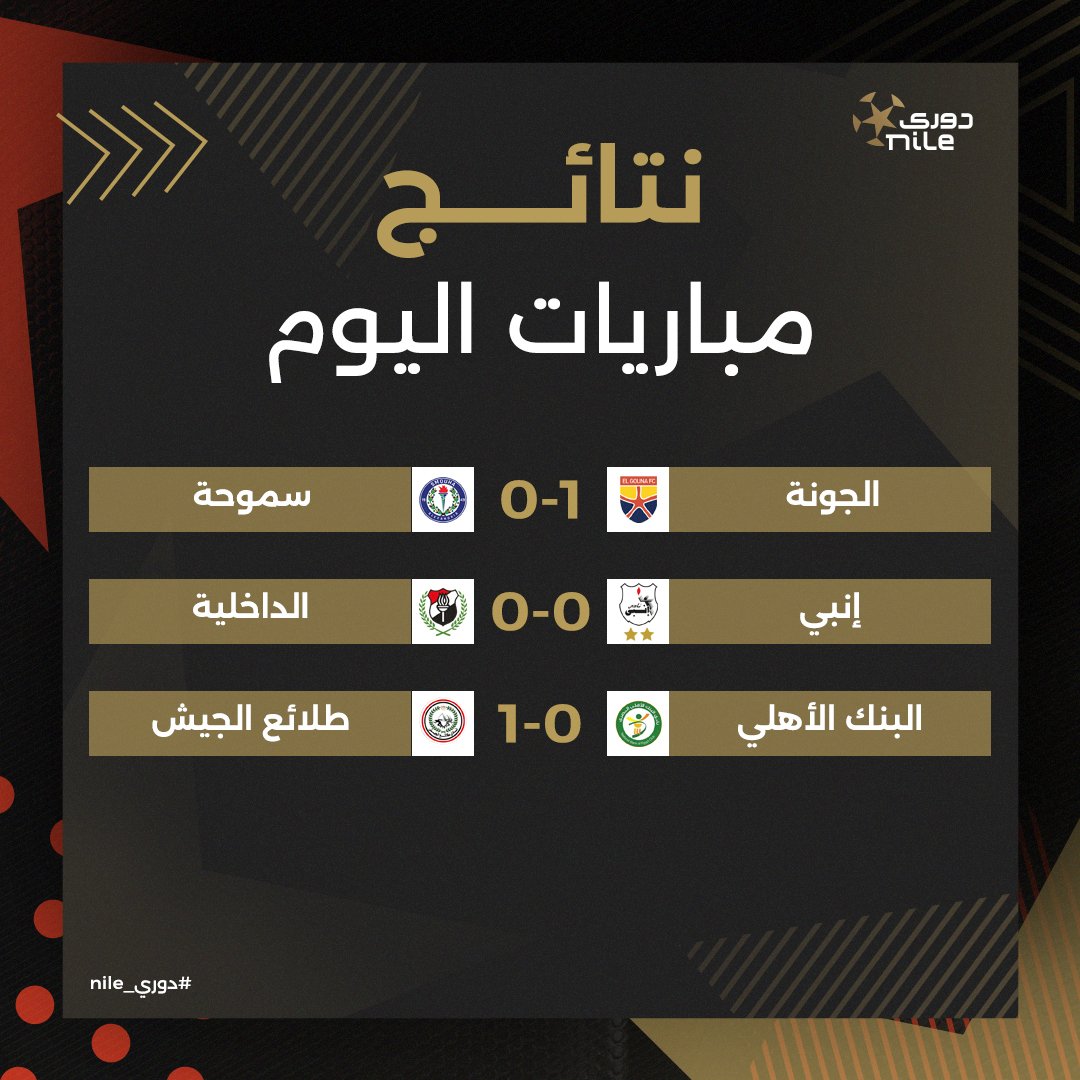 فوزان وتعادل ✅️ إليكم نتائج اليوم من #دوري_nile 📋 #رابطة_الأندية_المحترفة