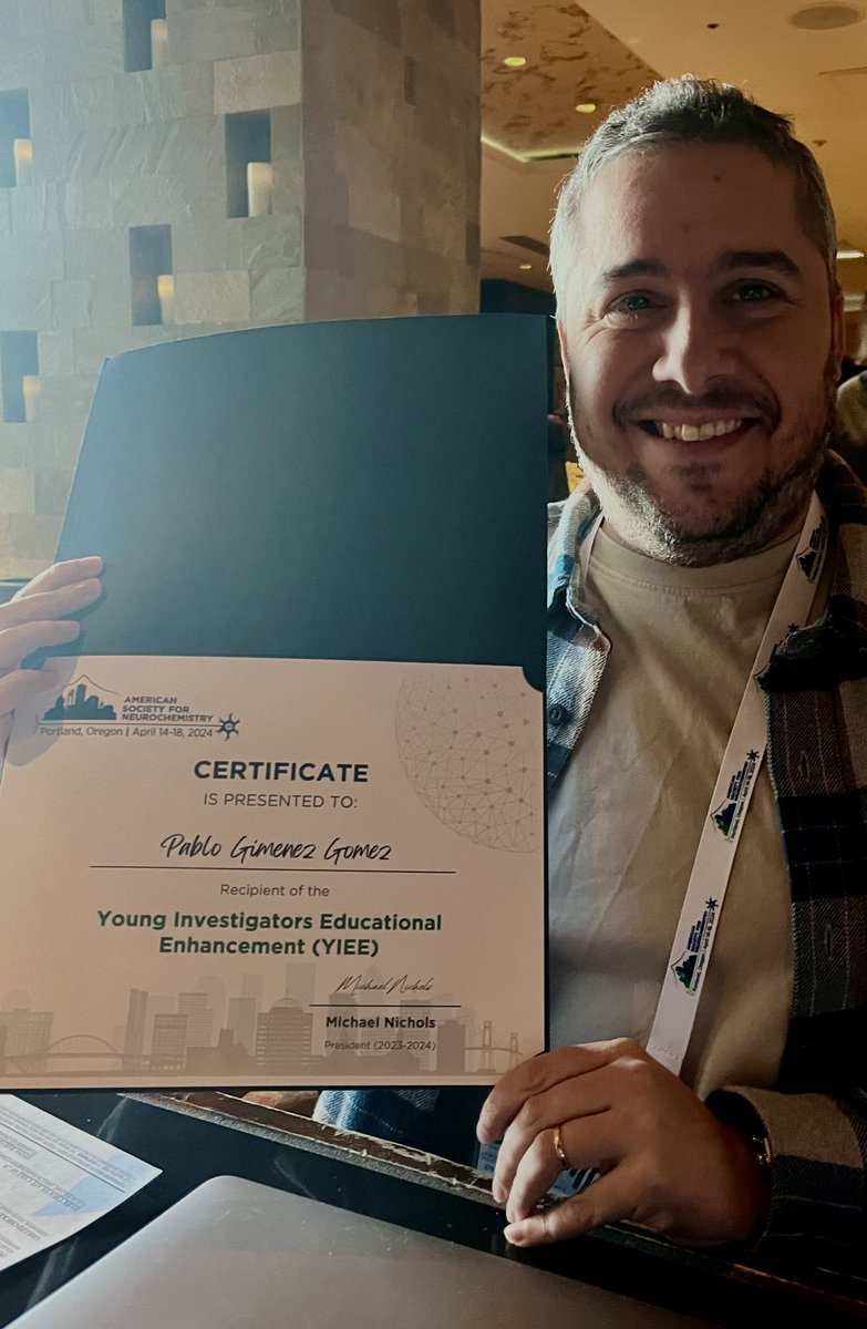 Congratulations <a href="/PabloGimGom/">Pablo Gimenez</a> his Young Investigator Educational Enhancement award from <a href="/ASNeurochem/">AmSocietyNeurochem</a>. <a href="/NeurobioUMass/">UMass Chan Department of Neurobiology</a> <a href="/UMassChan/">UMass Chan Medical School</a> is  well represented!