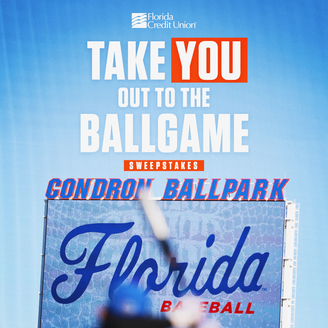 Let @FLCU take YOU out to the @GatorsBB game. ⚾ Enter for a chance to win all this & 4 tickets to the game on May 5th. 🔸 $100 🐊 gear gift card 🔸 $250 FCU gift card 🔸 VIP intro on the video board 🔗 tinyurl.com/FCUBaseballSwe… #GoGators